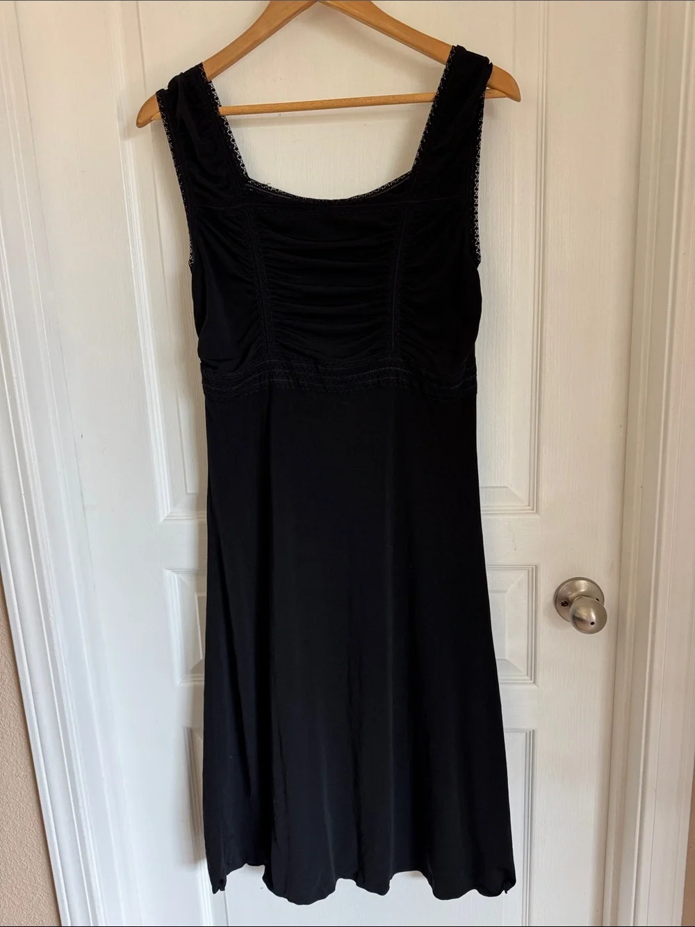 Max Studio Black Ruched Midi Dress